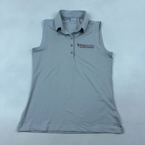 DUNNING GOLF Gray Sleeveless Polo Shirt Tank PGA Works Collegiate Championship S - Picture 2 of 10